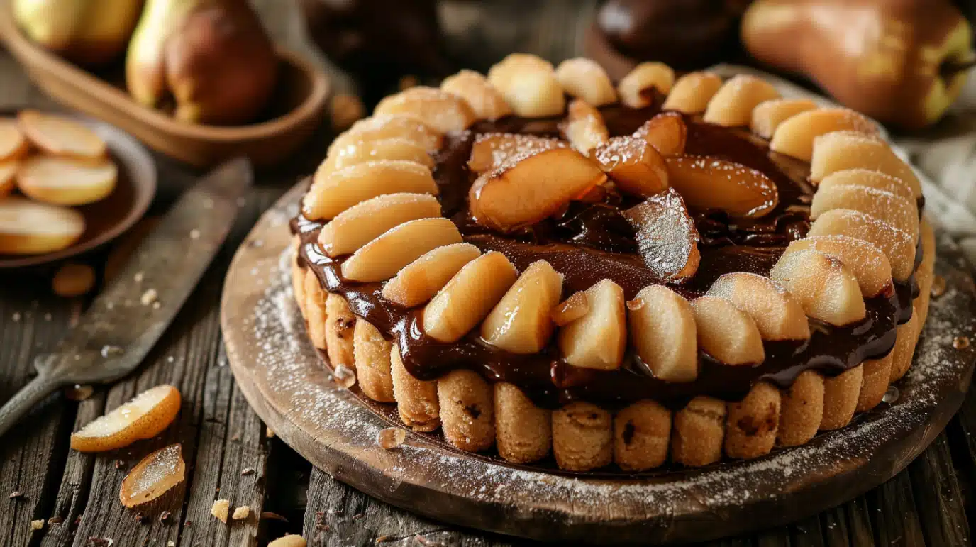 charlotte-chocolat-poire-dessert Charlotte au chocolat et poire dessert sans cuisson