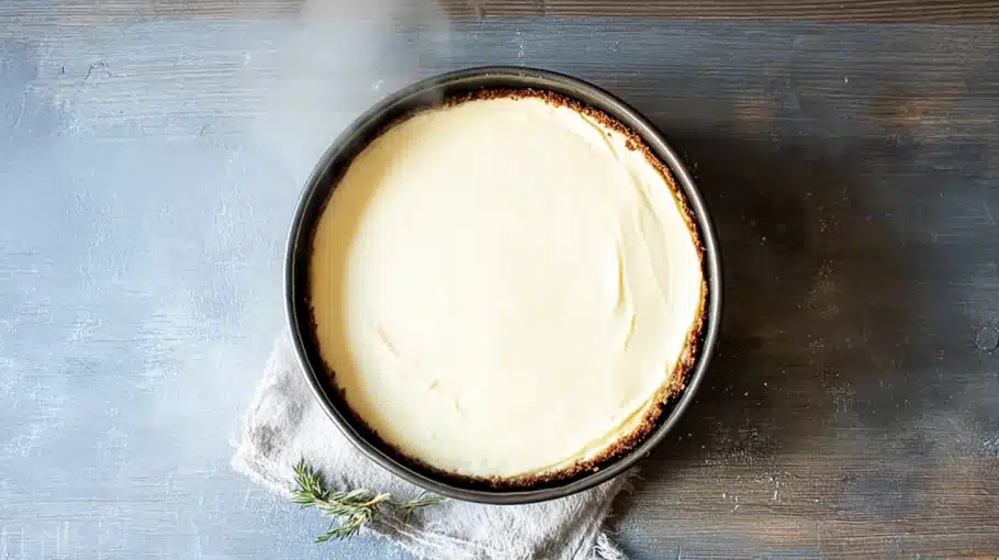 cheesecake-fraise-sans-cuisson-dans-moule Cheesecake fraise sans cuisson reposé au frais dans son moule à charnière