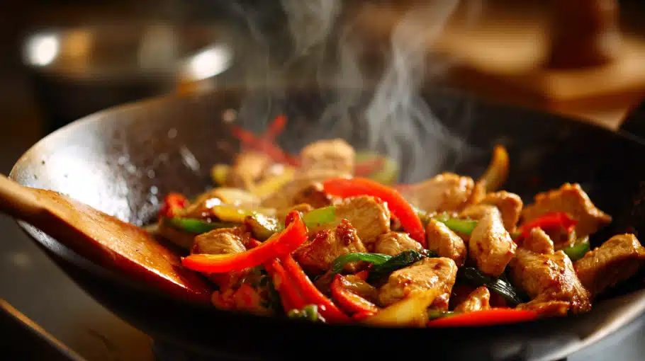 Poulet sauté pour pad thaï maison