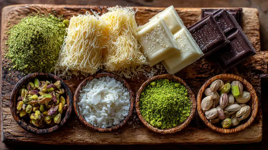 ingredients-chocolat-dubai-maison ingrédients tablette chocolat Dubaï maison