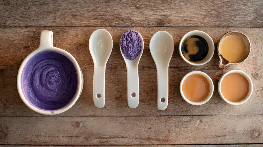 ingredients-ube-latte-maison Ingrédients pour faire un ube latte maison
