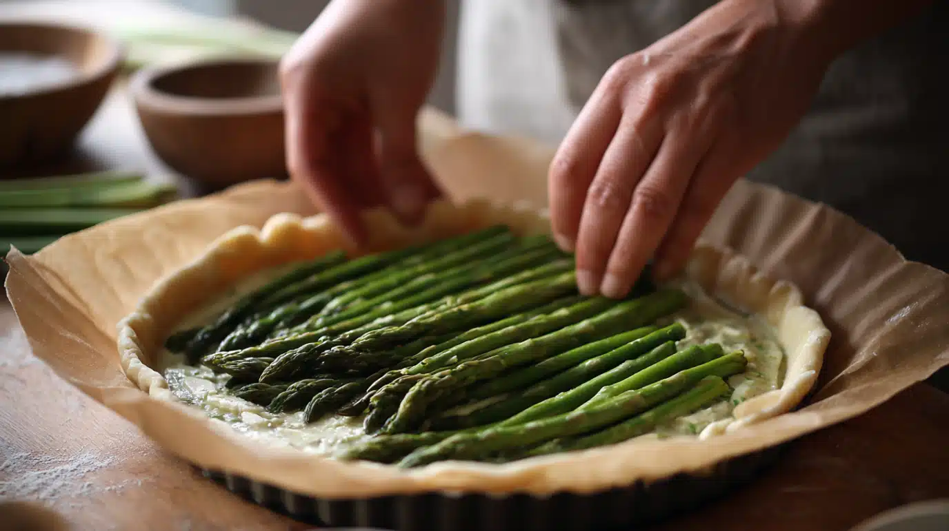 montage-tarte-asperges-cuisson Montage tarte aux asperges avant cuisson