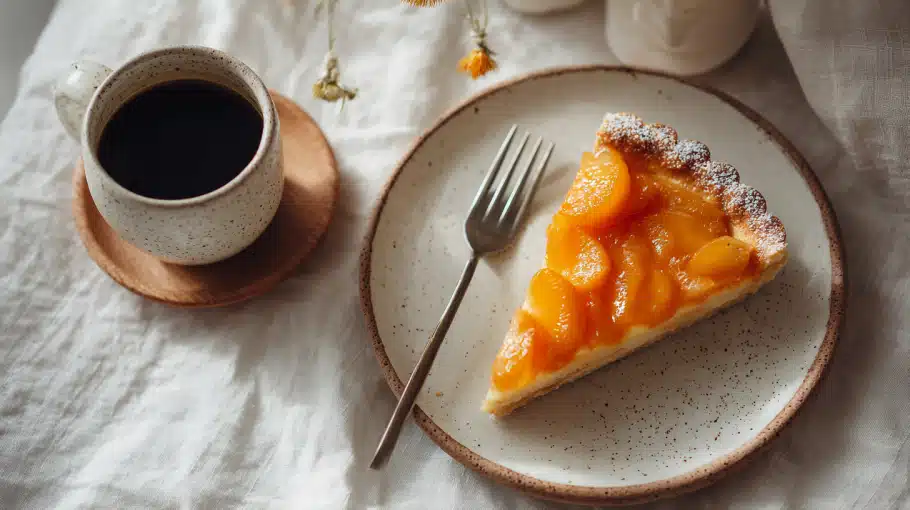 part-tarte-abricots-servie Part de tarte aux abricots servie
