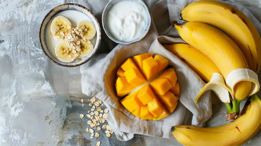 smoothies-mangue-ingredients Ingrédients pour smoothies mangue