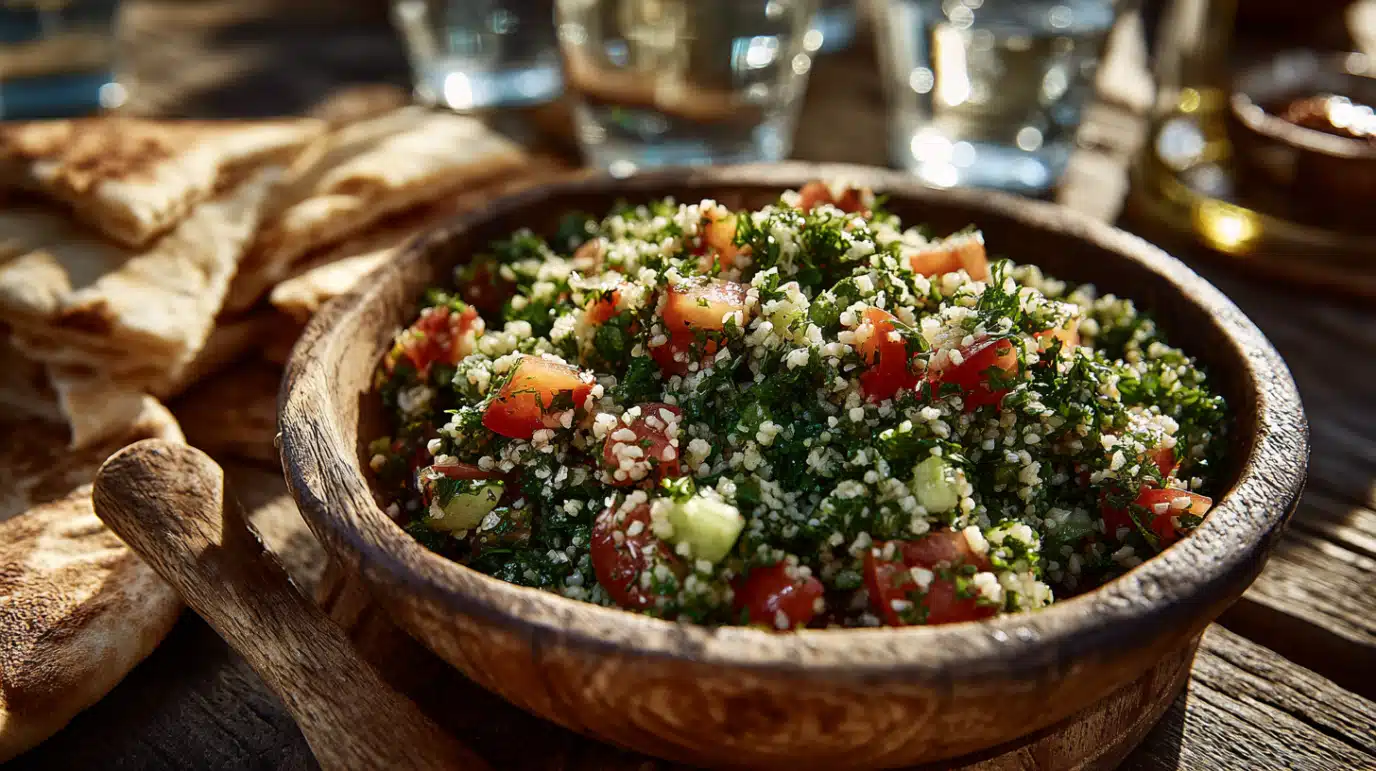 taboule-oriental-ete-table taboulé oriental servi en été