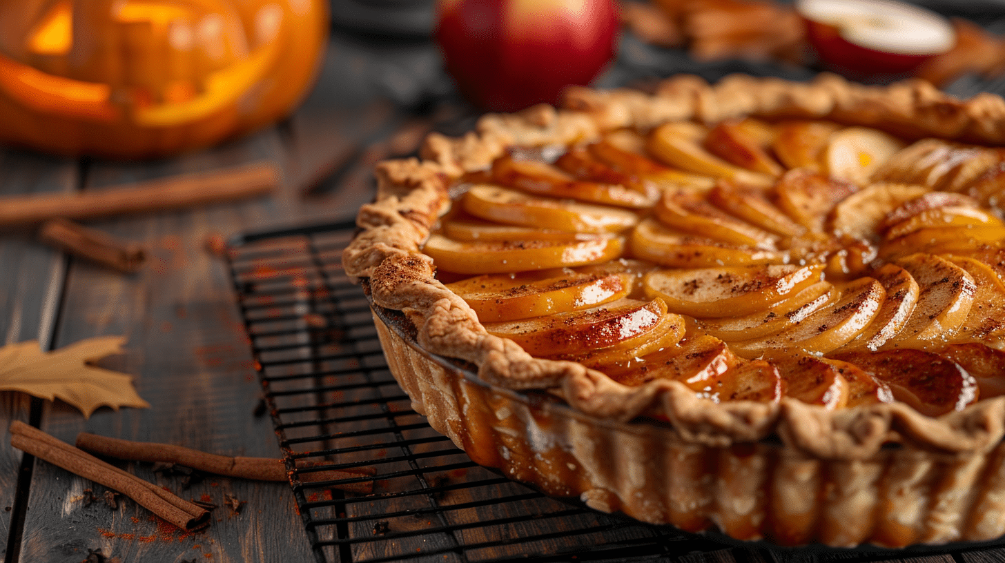 Tarte aux pommes citrouille – dessert d’Halloween doré et parfumé