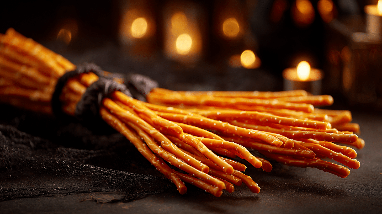 Balais de sorcière bretzels & ficello – petites bouchées magiques d’Halloween