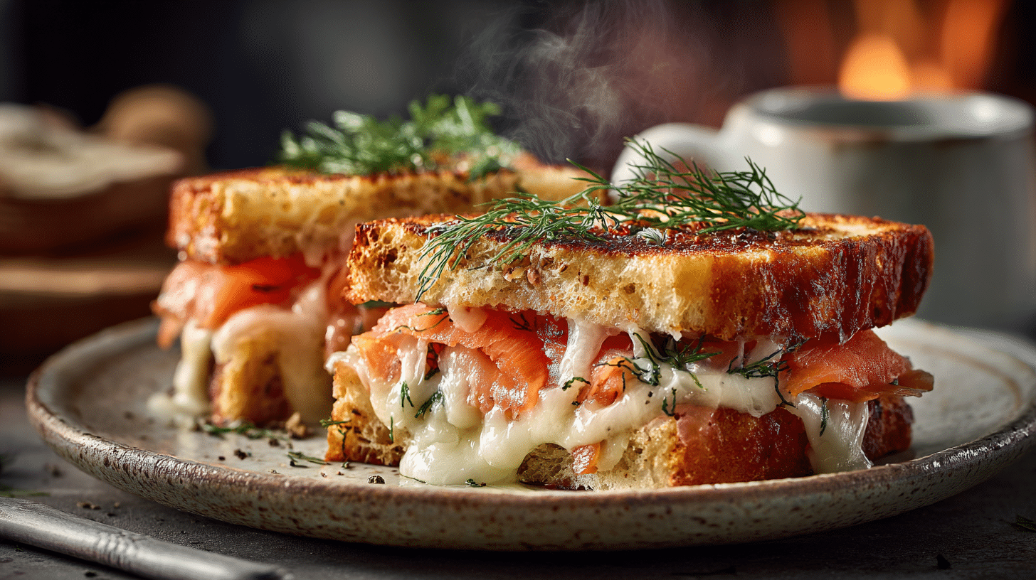 Croque norvégien au saumon fumé & aneth – le croque d’automne chic et réconfortant