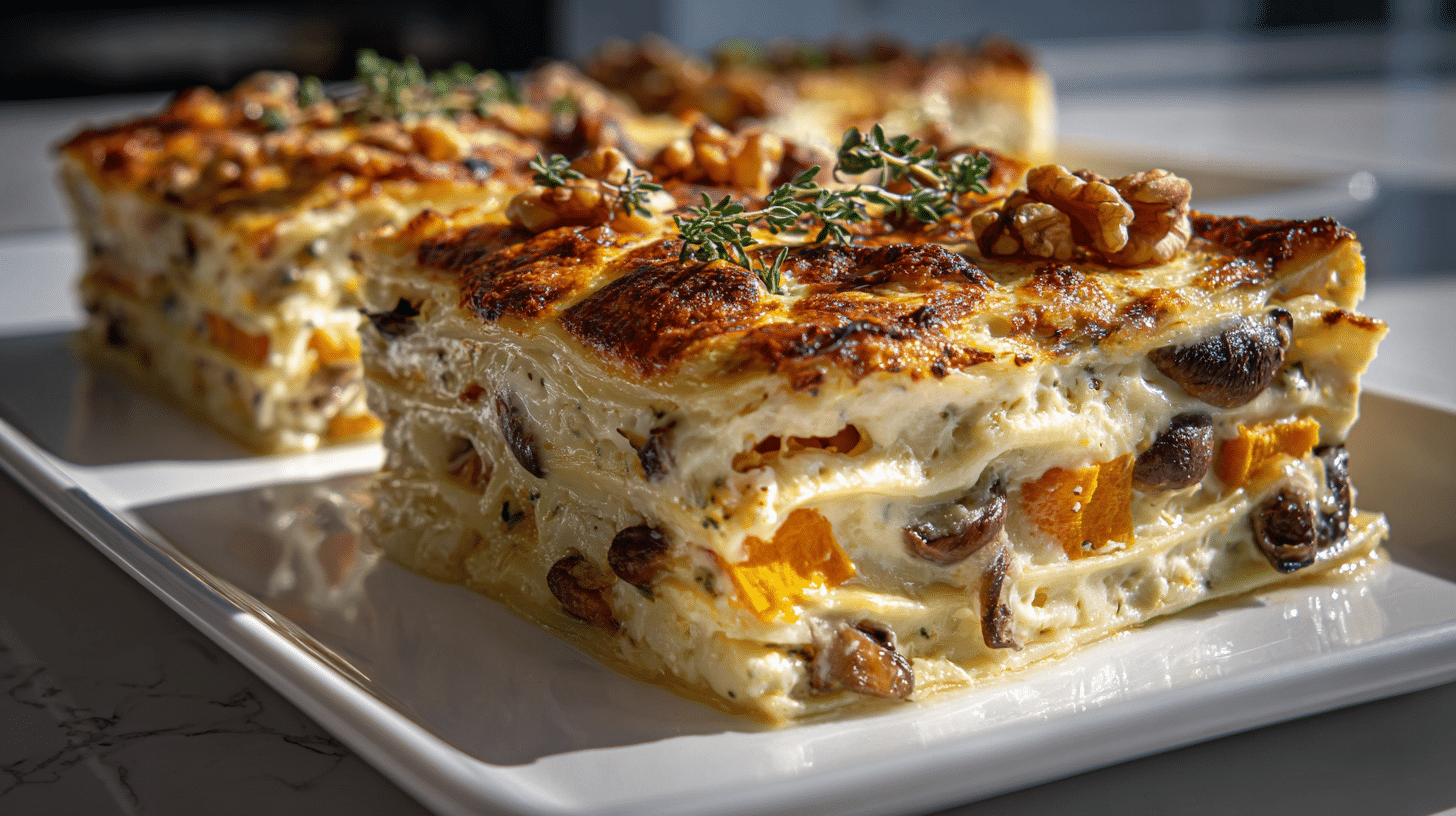 Lasagnes butternut & champignons faciles – mon dîner cocooning d’automne