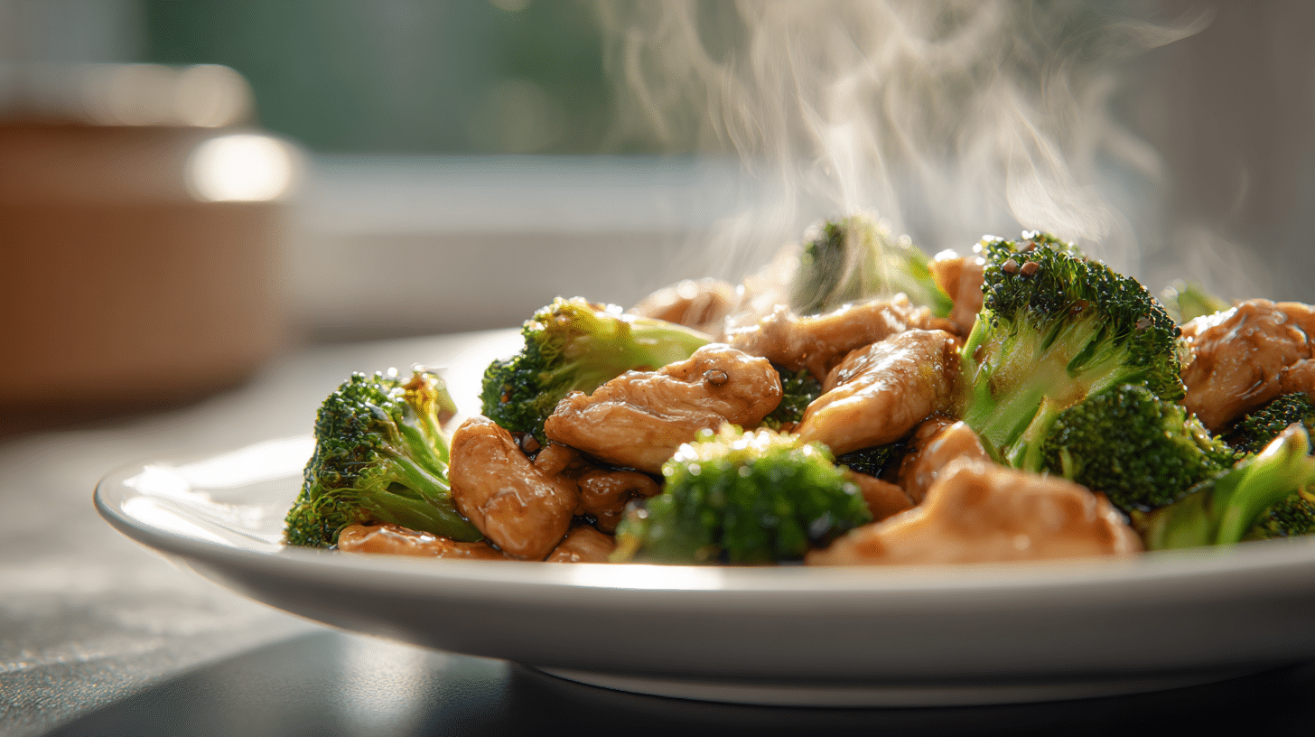 Poulet sauté au brocoli à la sauce soja et miel