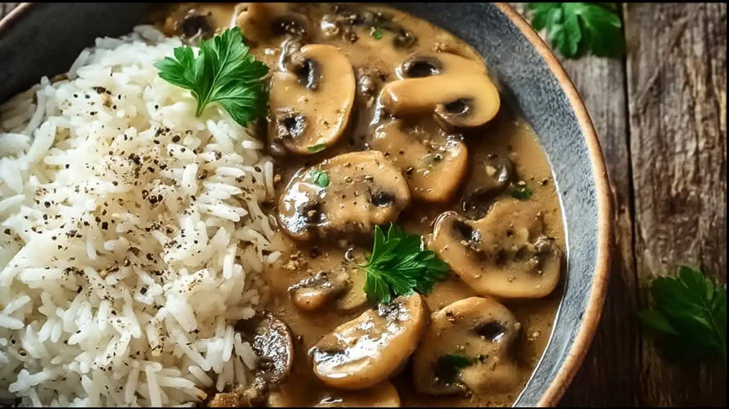 Stroganoff de Champignons & Riz Complet : Une Recette Réconfortante