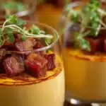 Verrines de butternut chorizo et lard pour un apéritif savoureux