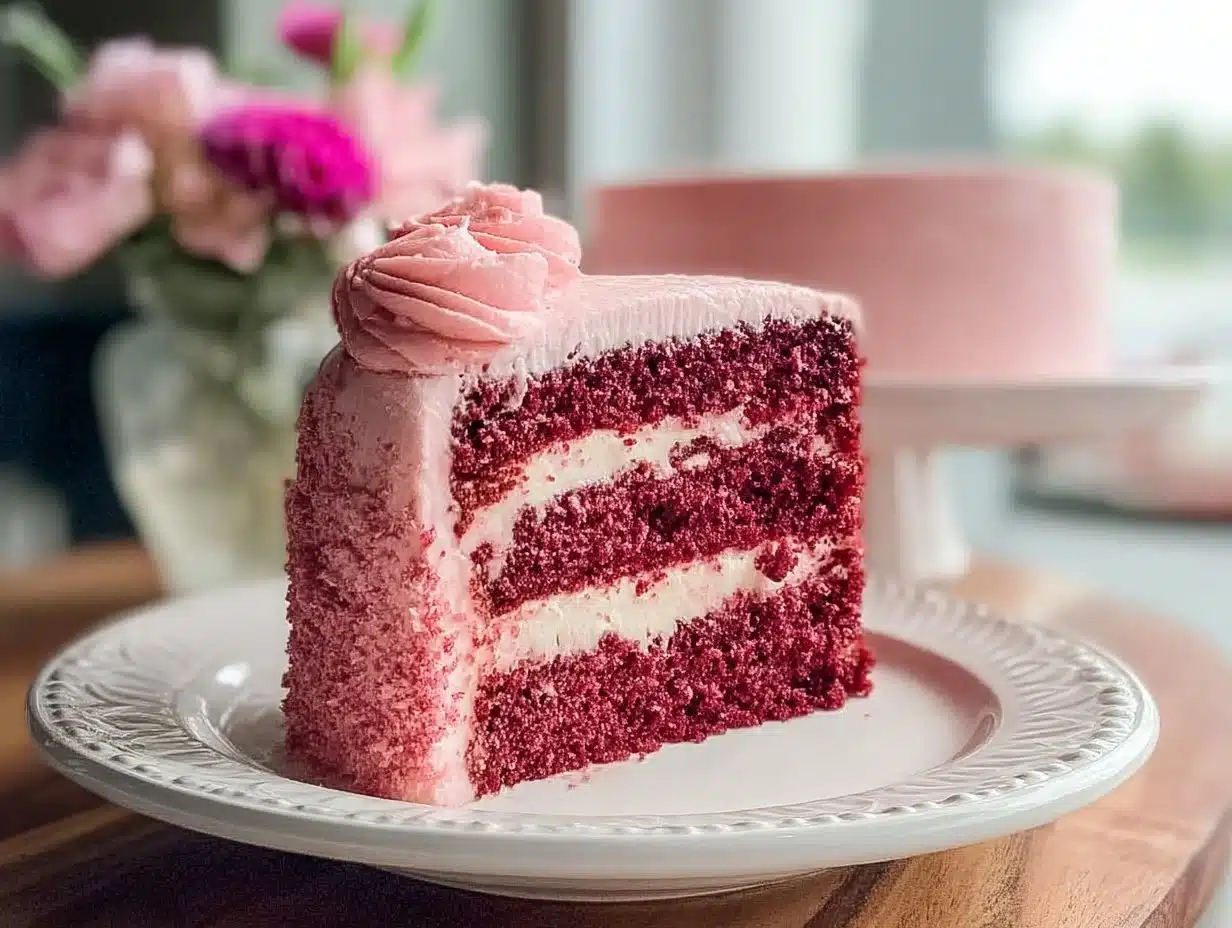 Gâteau Pink Velvet Réconfortant : Une Douceur Pleine d’Amour pour la Fête des Mères