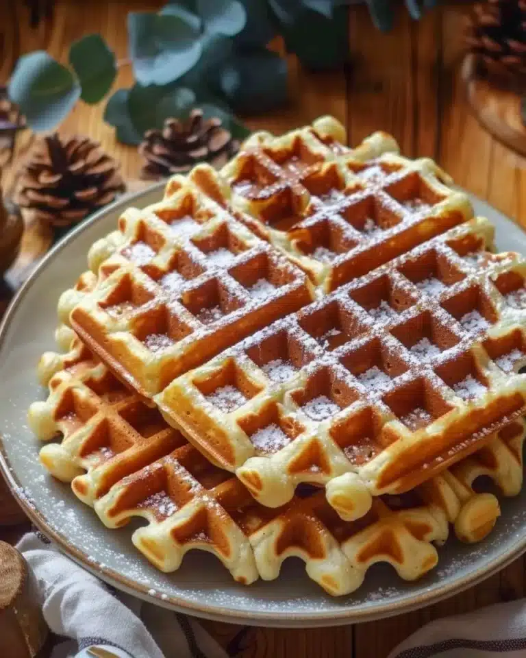 Recette de gaufres crousti-moelleuses prêtes à déguster, garnies de fruits et crème.