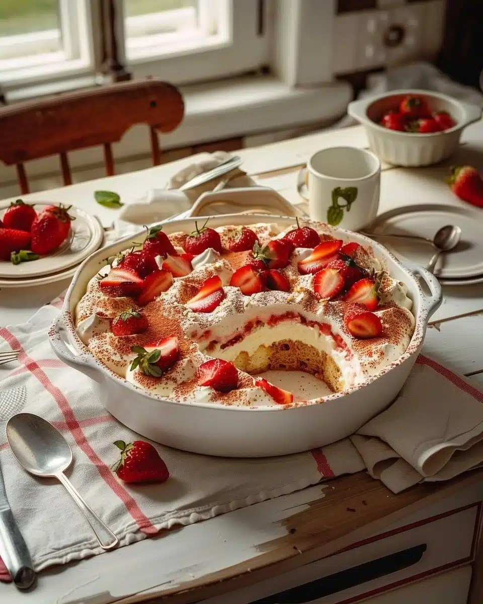 Le tiramisu aux fraises