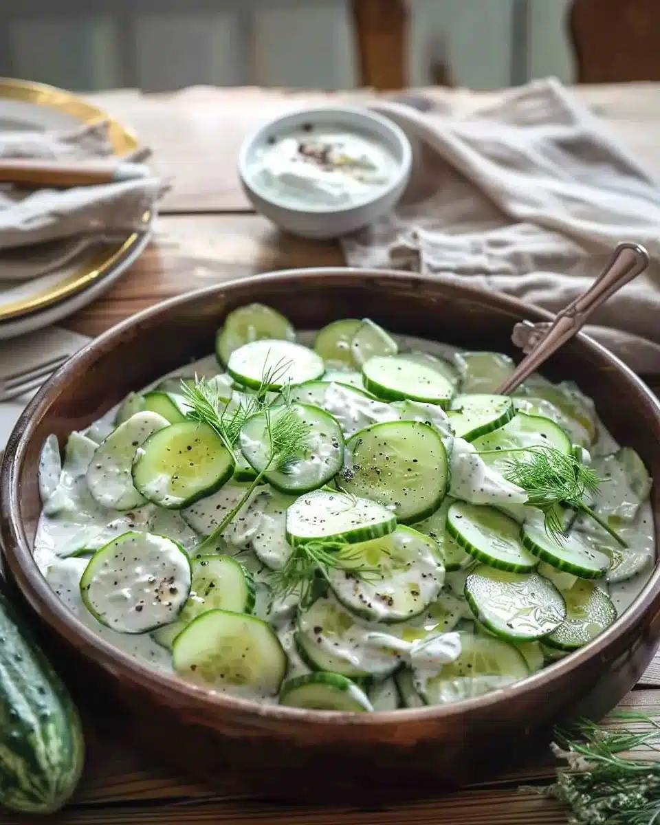 Salade de concombre crémeuse au yaourt