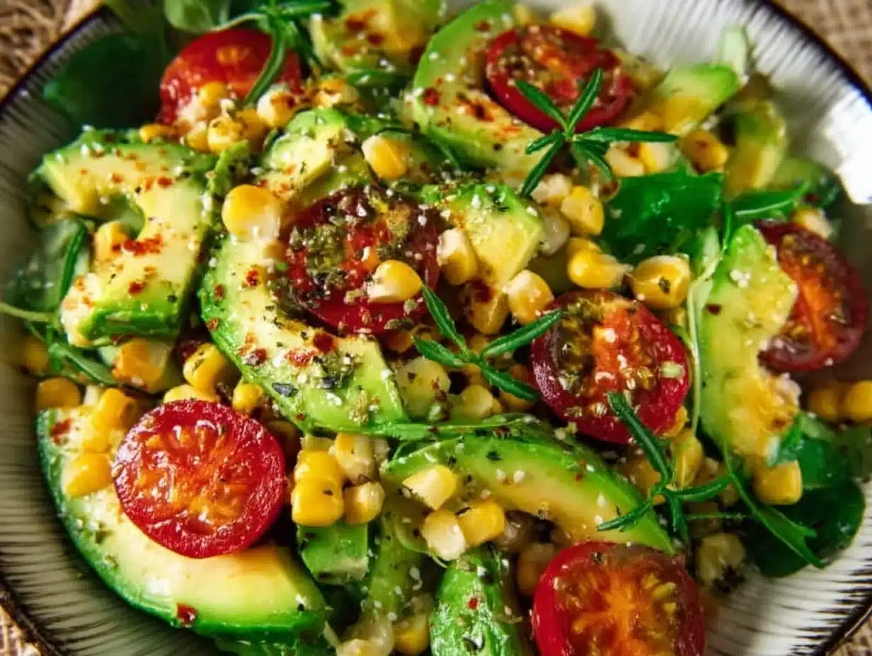 Salade de maïs et avocat